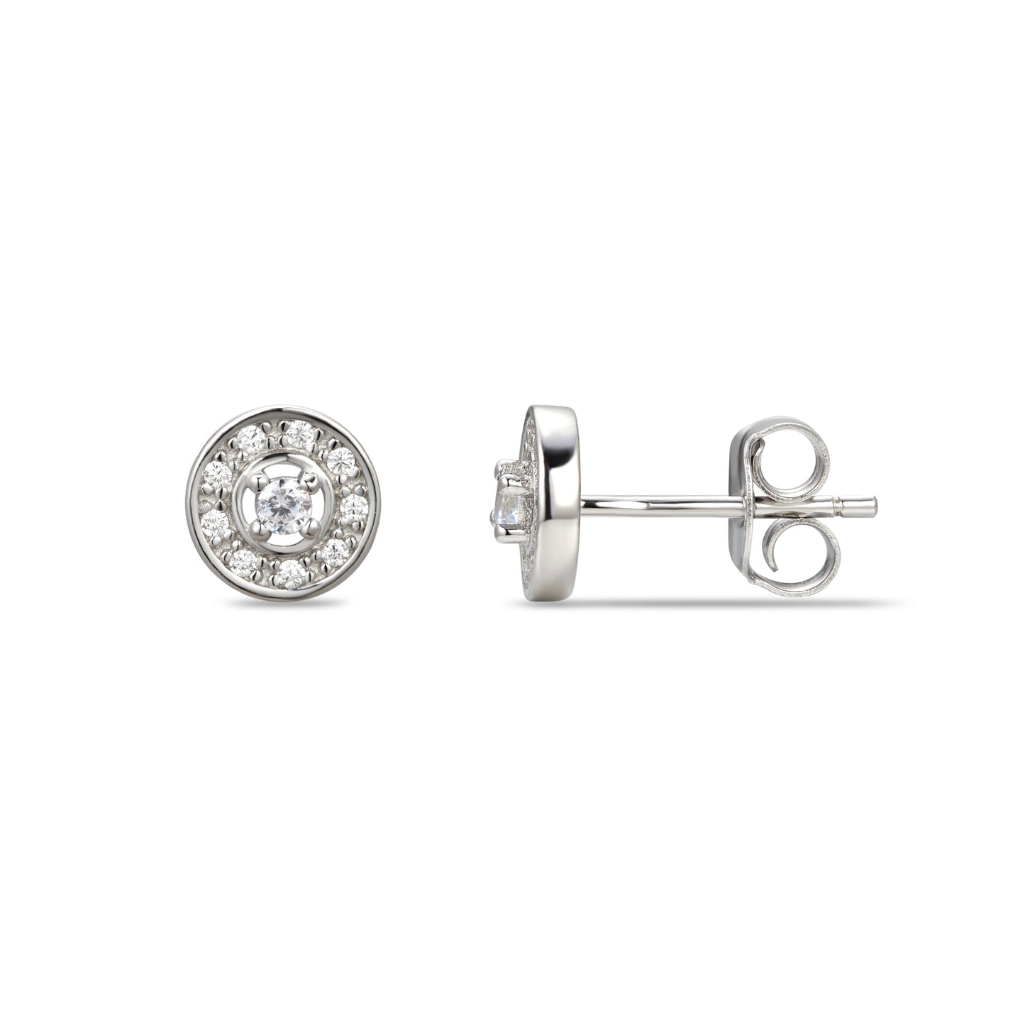 April Cubic Zirconia Birthstone Stud Earrings