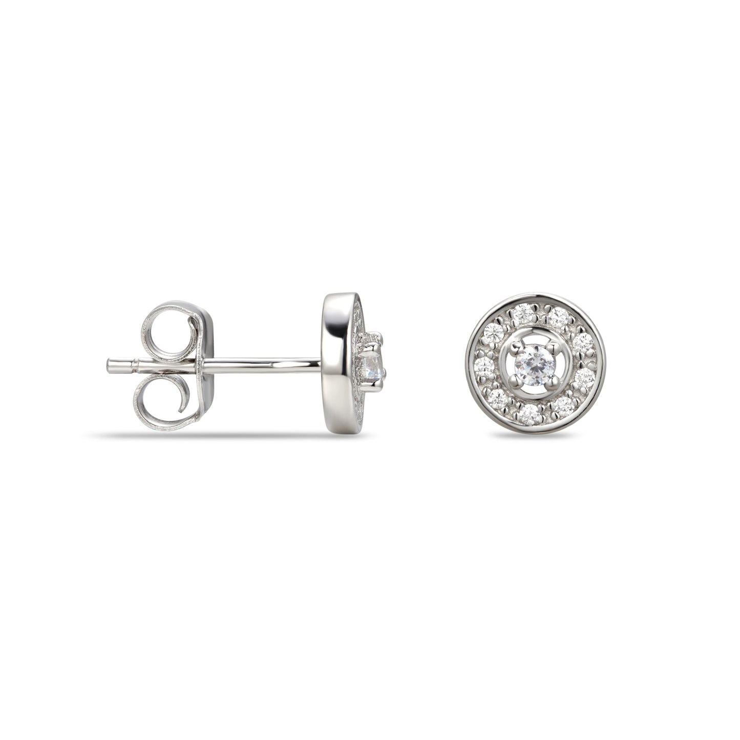April Cubic Zirconia Birthstone Stud Earrings