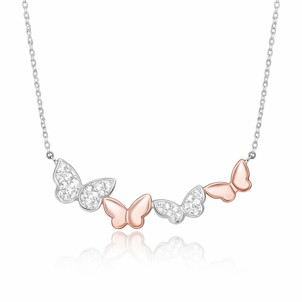Butterfly Bar CZ Necklace