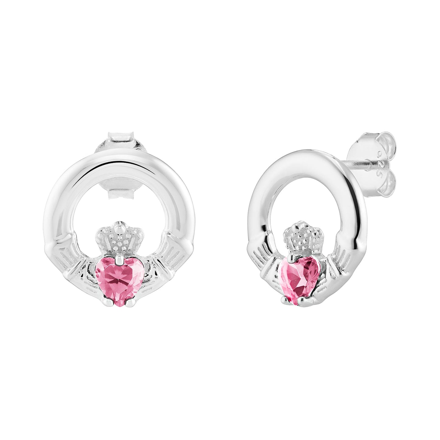 October Birthstone Claddagh Earrings