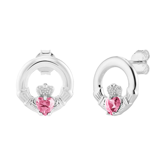 October Birthstone Claddagh Earrings