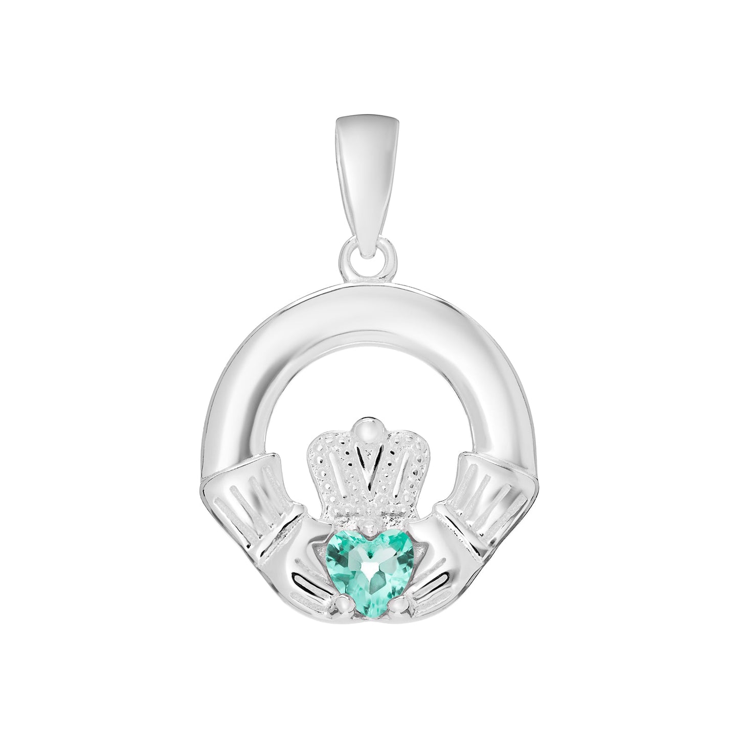 December Birthstone Claddagh Pendant Necklace