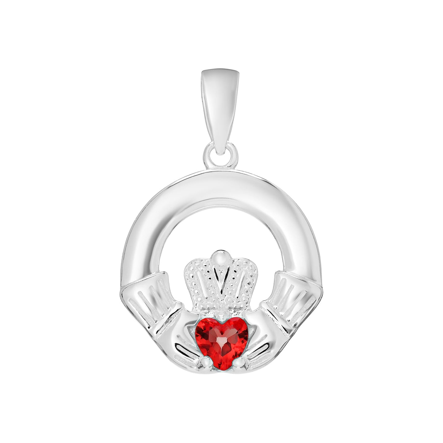 January Birthstone Claddagh Pendant Necklace