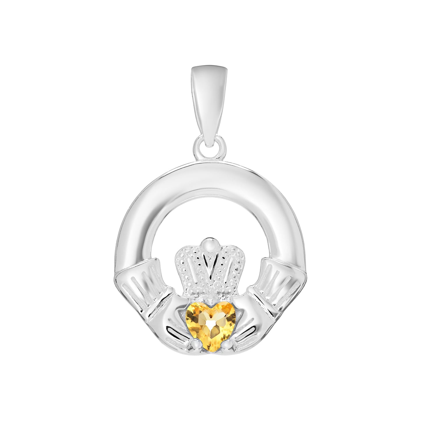 November Birthstone Claddagh Pendant Necklace