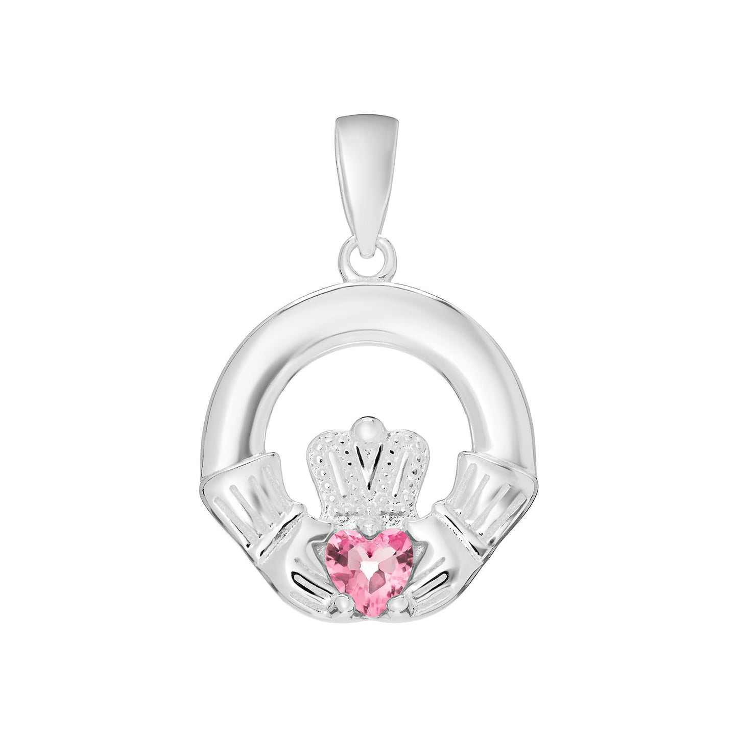 October Birthstone Claddagh Pendant Necklace