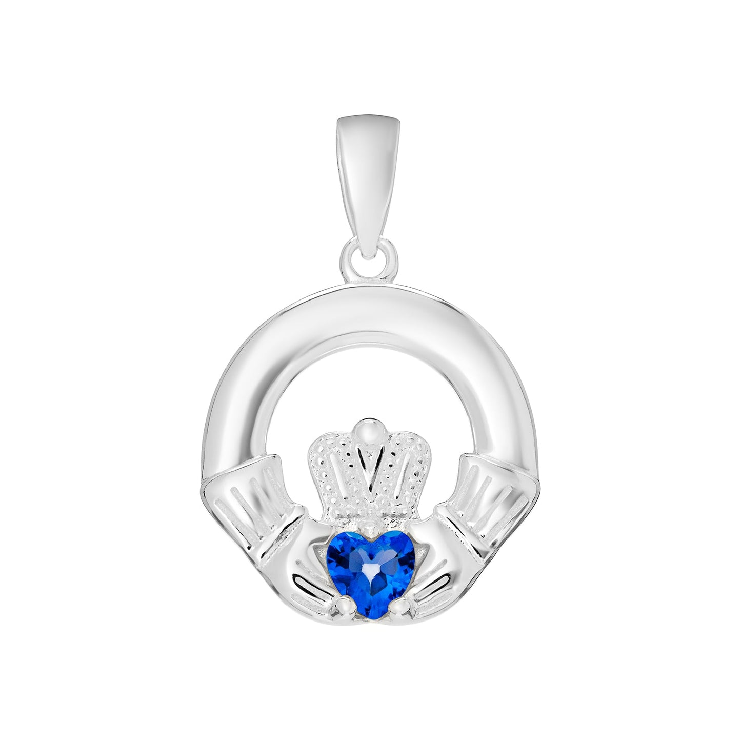 September Birthstone Claddagh Pendant Necklace
