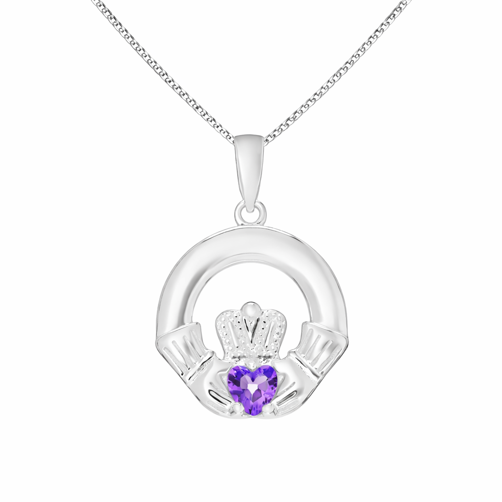 February Birthstone Claddagh Jewellery Set