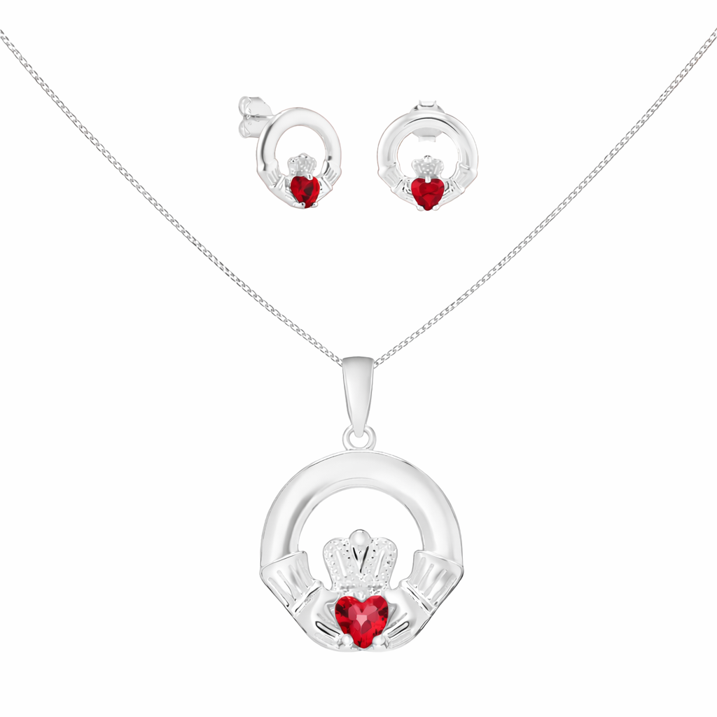 July Birthstone Claddagh Jewellery Set
