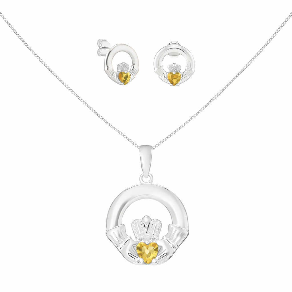 November Birthstone Claddagh Jewellery Set