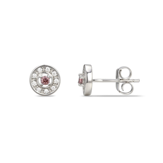 October Cubic Zirconia Birthstone Stud Earrings