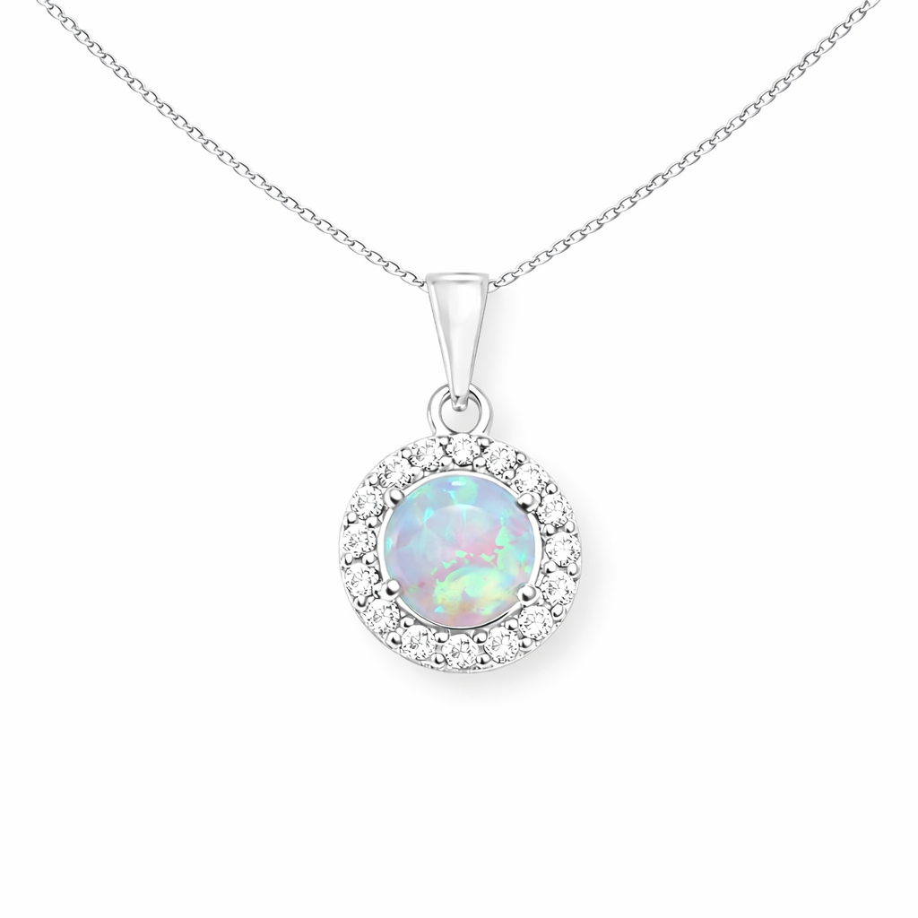 Opal Halo Necklace