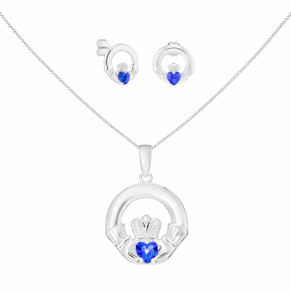 September Birthstone Claddagh Jewellery Set