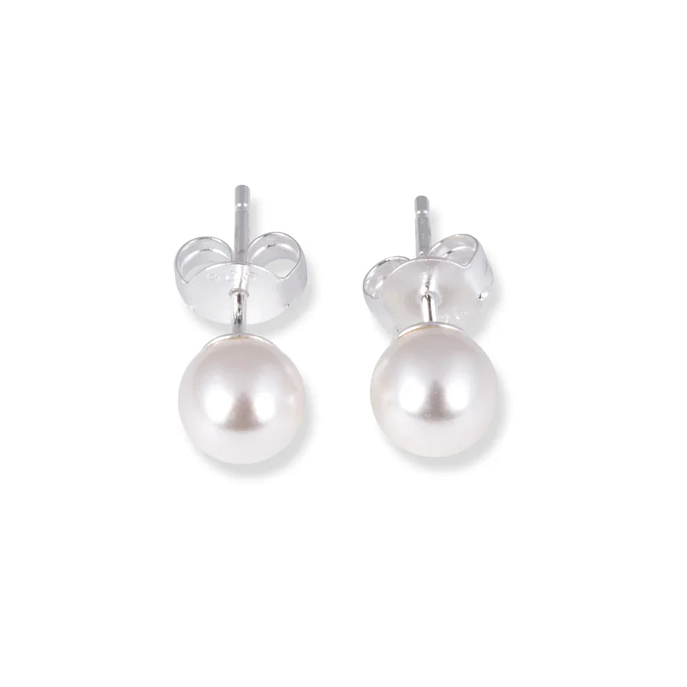 8mm Simple Pearl Stud Earrings