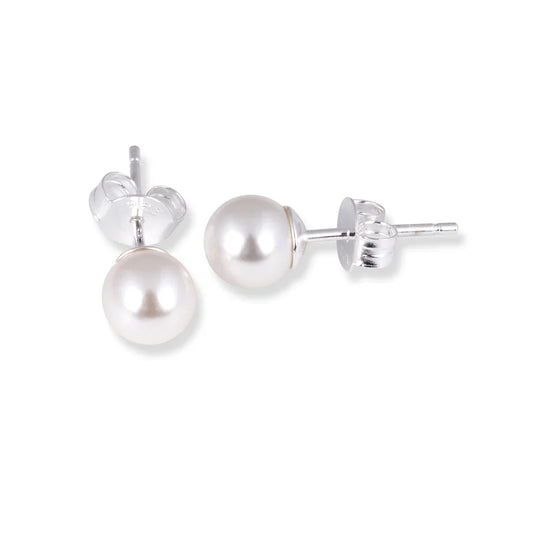 8mm Simple Pearl Stud Earrings