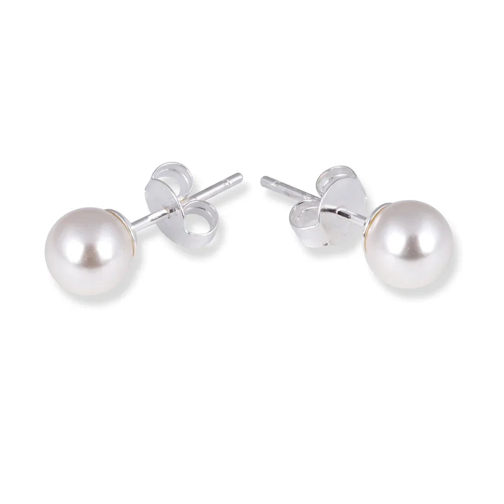 8mm Simple Pearl Stud Earrings