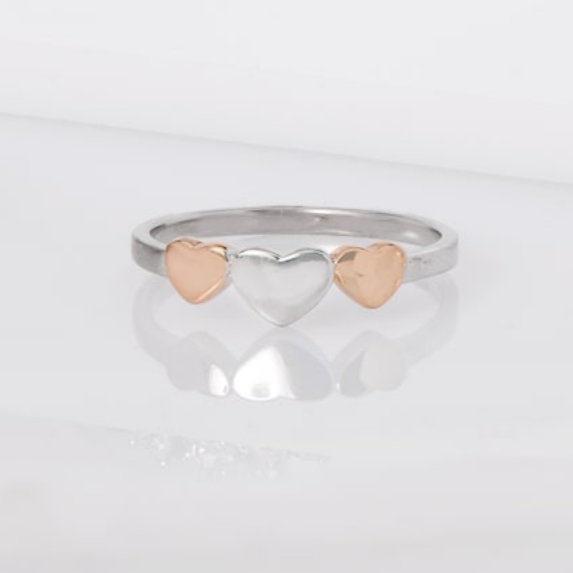 Three Tone Heart Ring