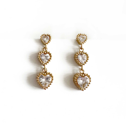 Ariana Luxe 18k Gold Plated Delicate Heart Earrings