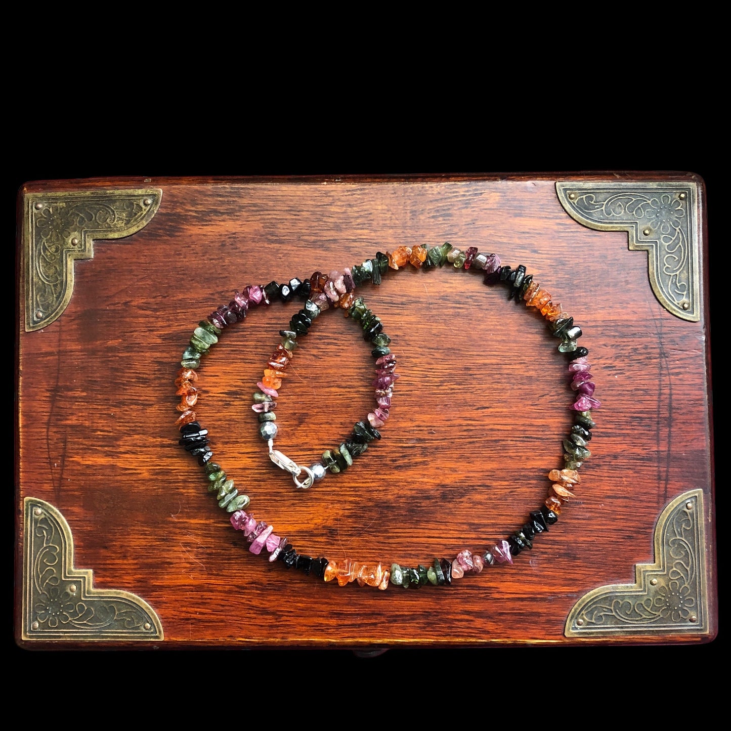 Watermelon Tourmaline Chip Necklace