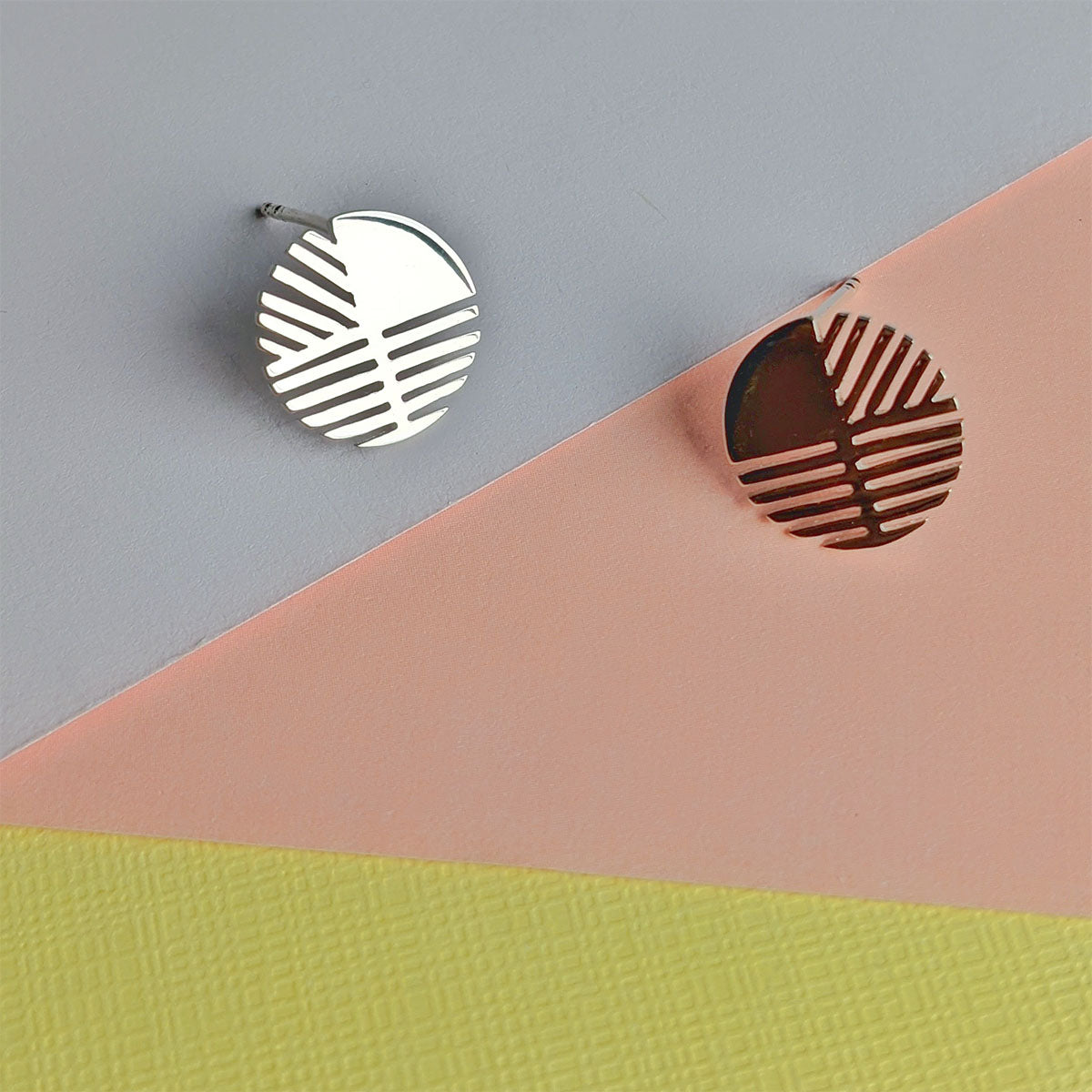 Art Moderne Silver Stud Earrings