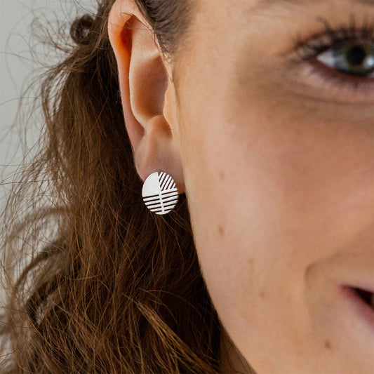 Art Moderne Silver Stud Earrings