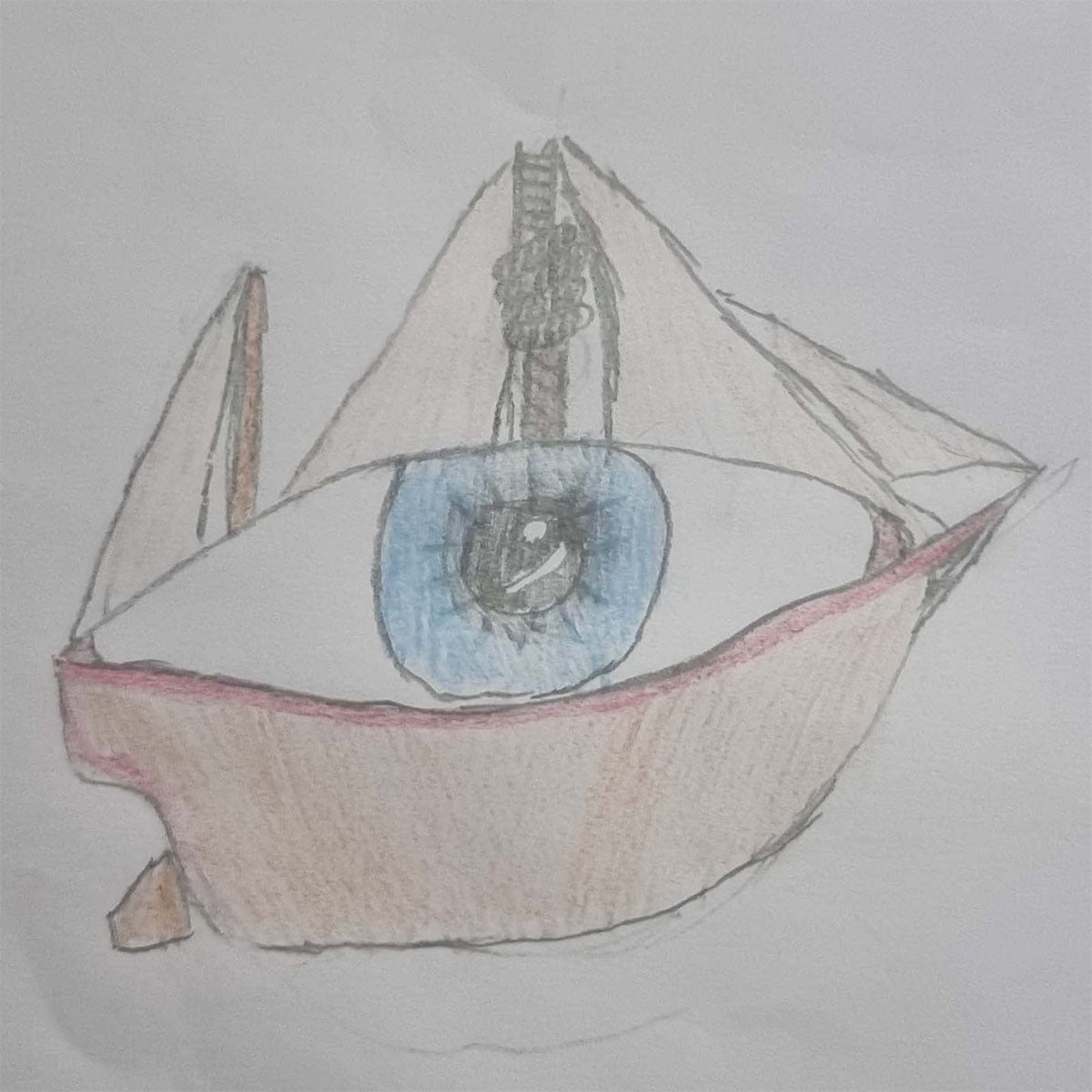 Blue Chalcedony Boat Gold Necklace