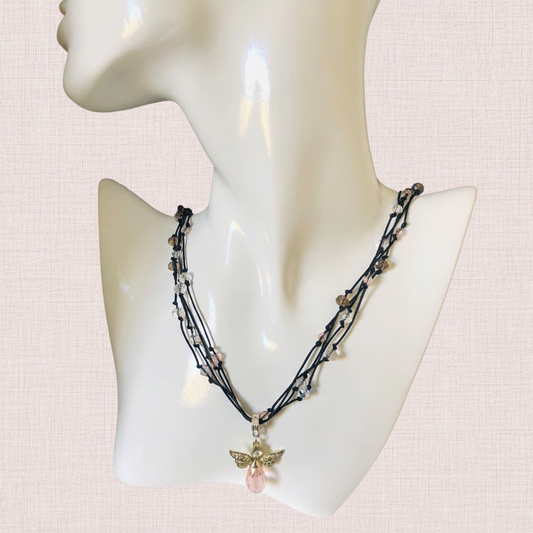 Crystal Angel Beaded Necklace