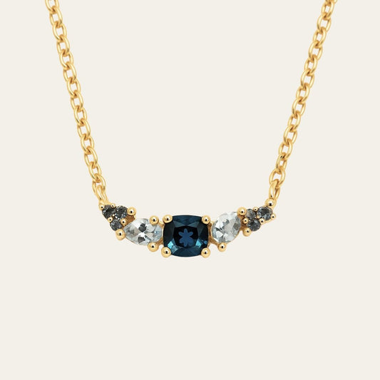 Elegant Topaz Cluster Gold Necklace - Zaria