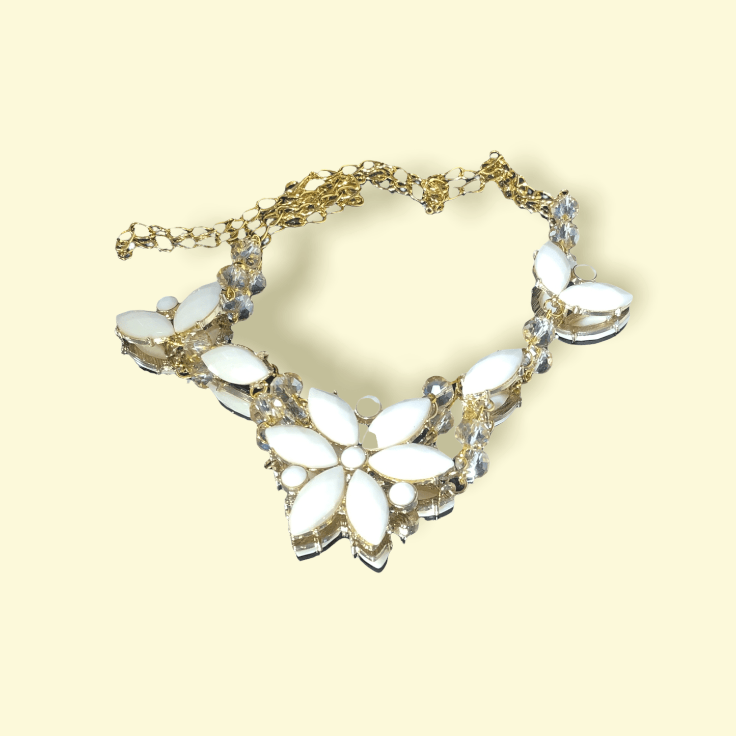 Flowery Vintage Style Bib Necklace