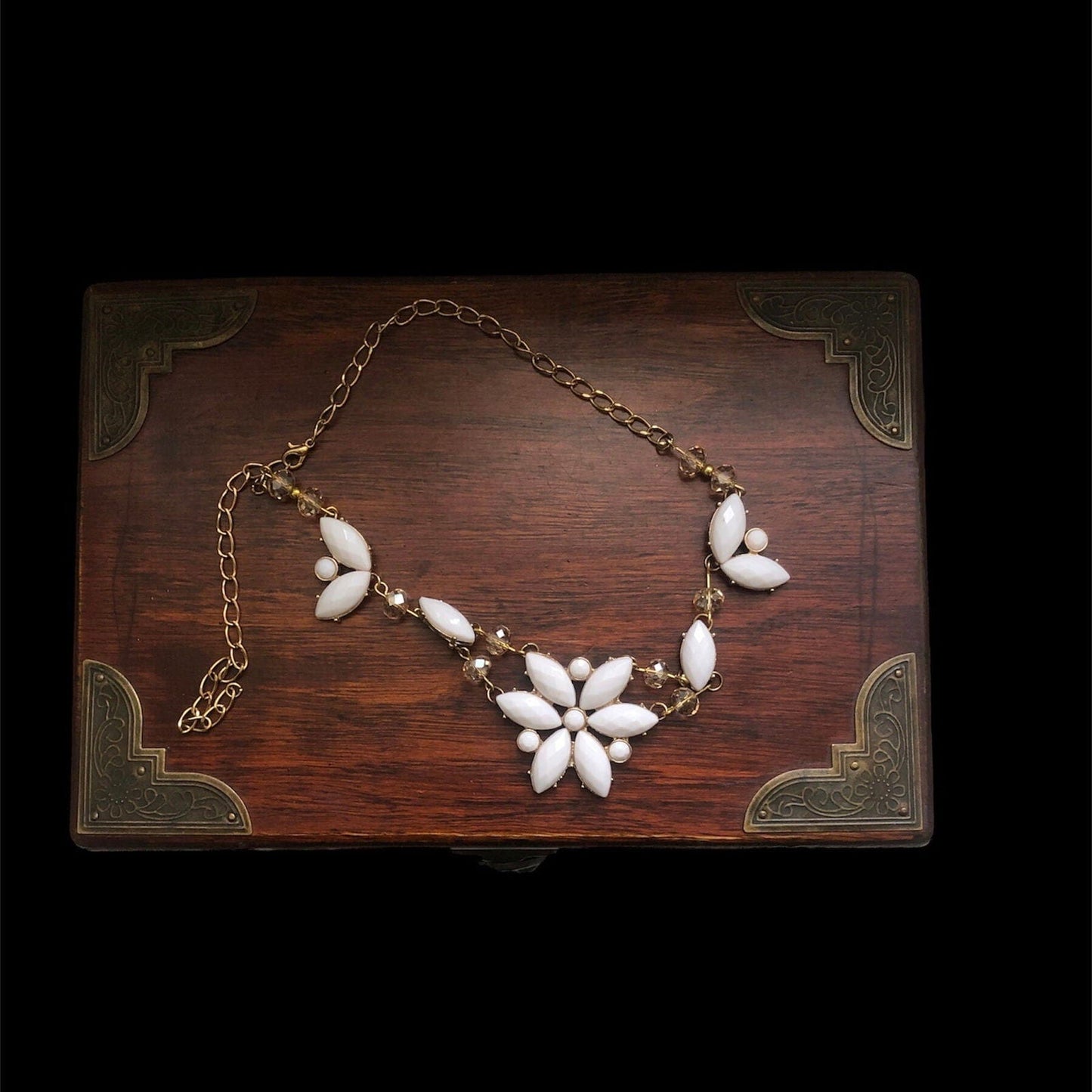 Flowery Vintage Style Bib Necklace