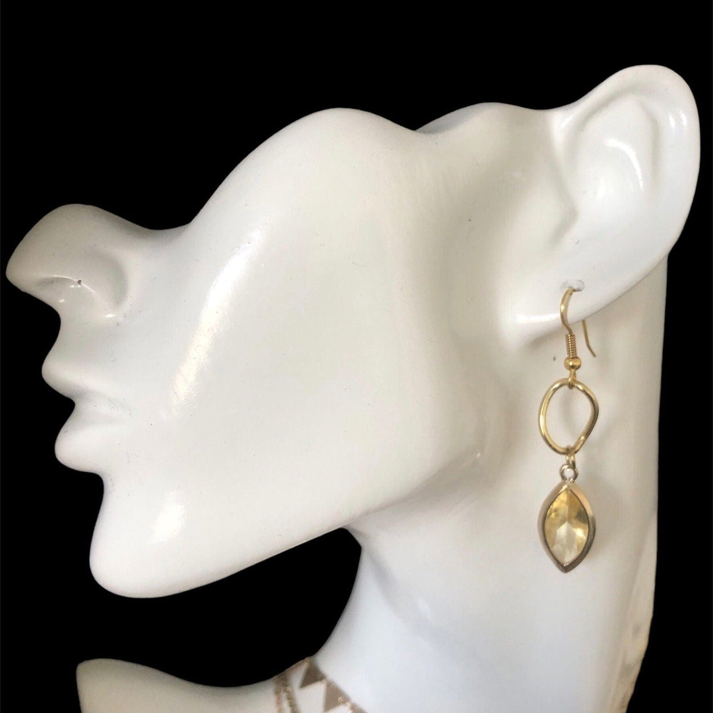 Gold Plated Drop Earrings with Crystal