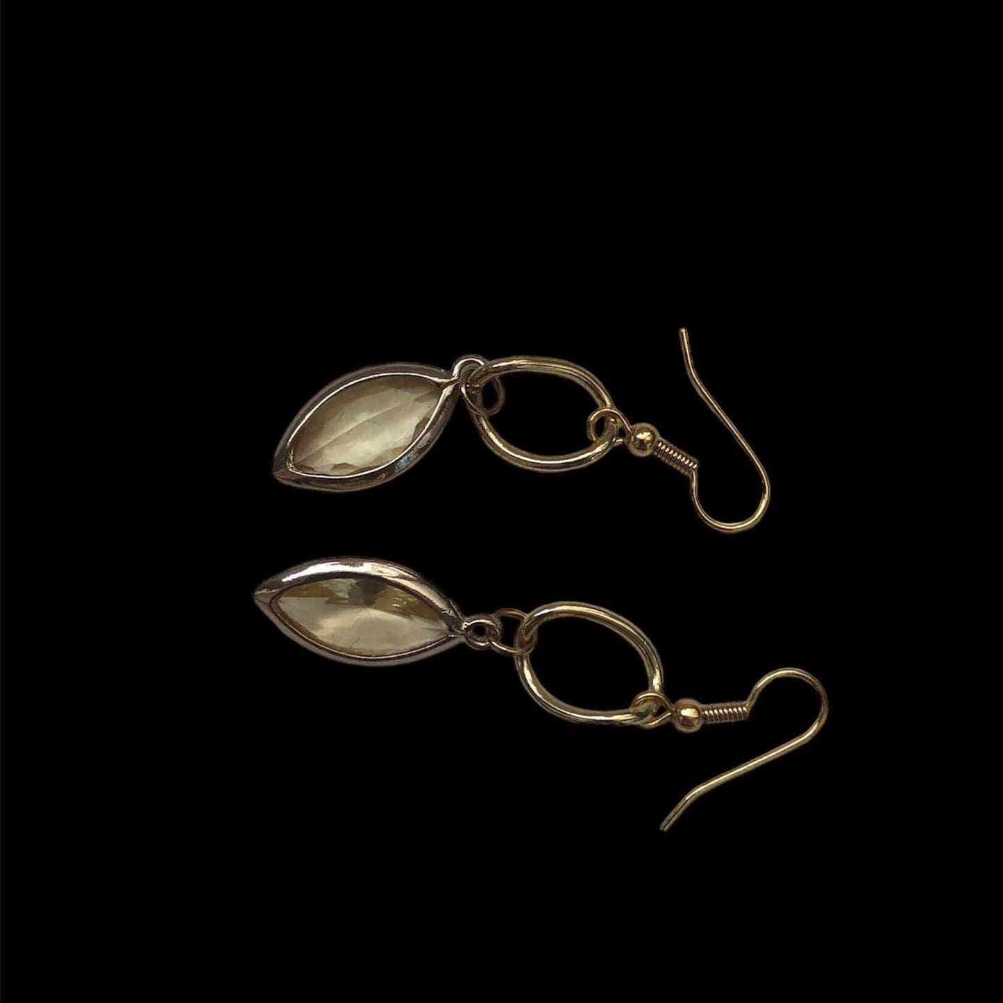 Gold Plated Drop Earrings with Crystal