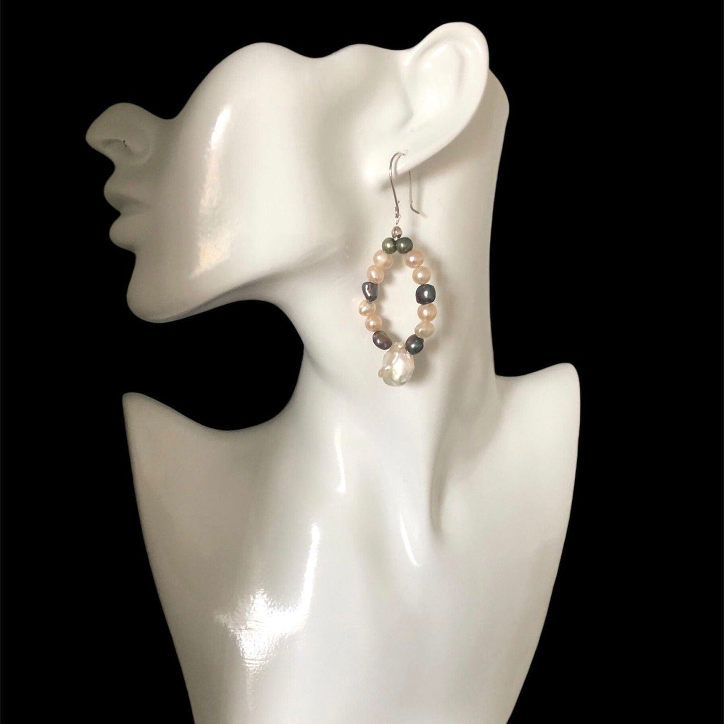 Handmade Freshwater Pearls Dangle Earrings
