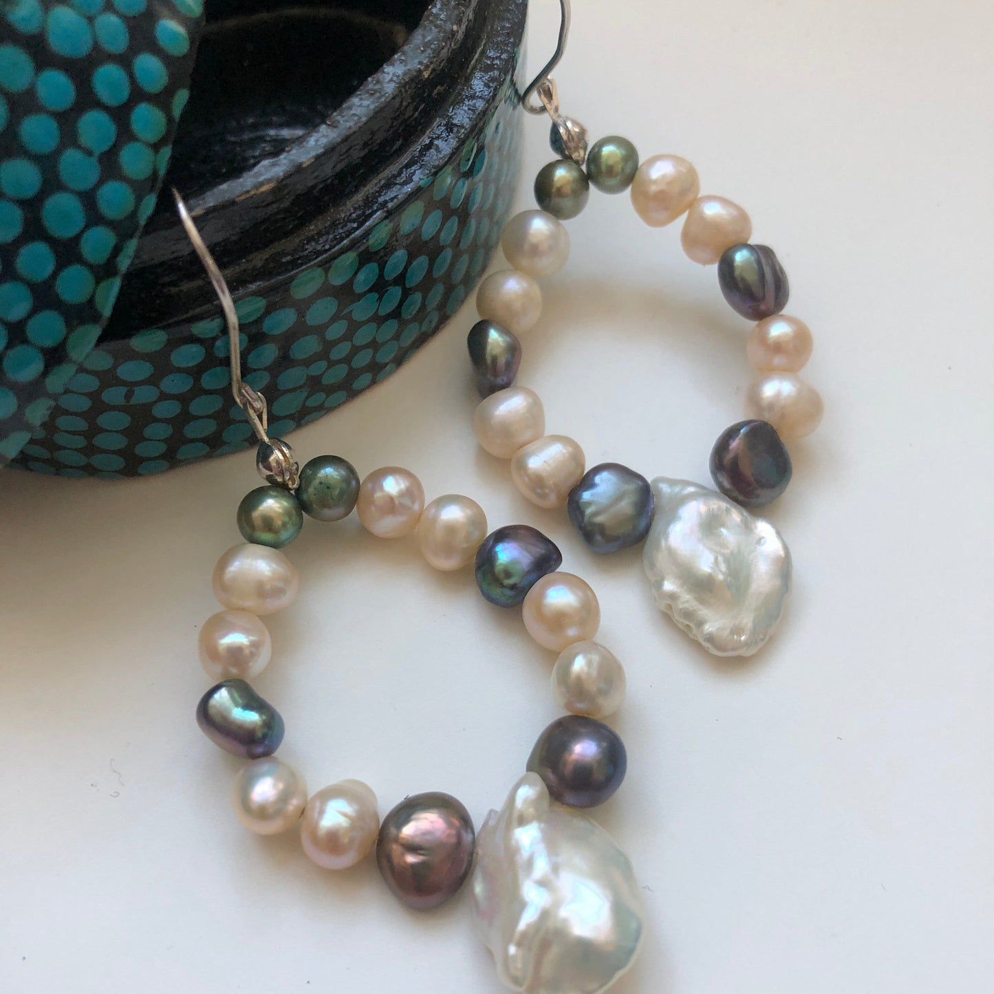Handmade Freshwater Pearls Dangle Earrings