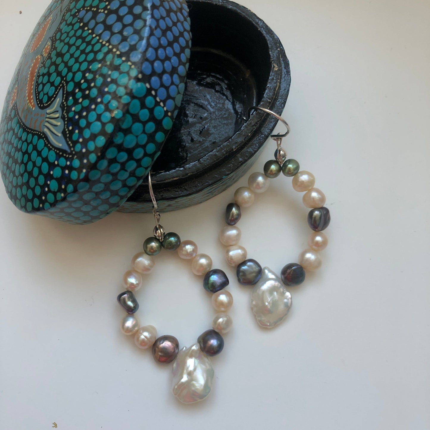 Handmade Freshwater Pearls Dangle Earrings