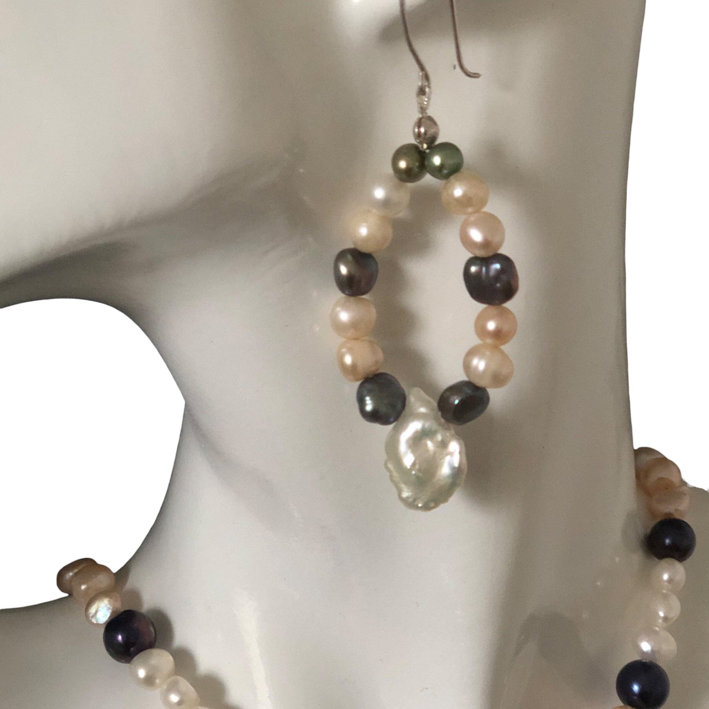 Handmade Freshwater Pearls Dangle Earrings