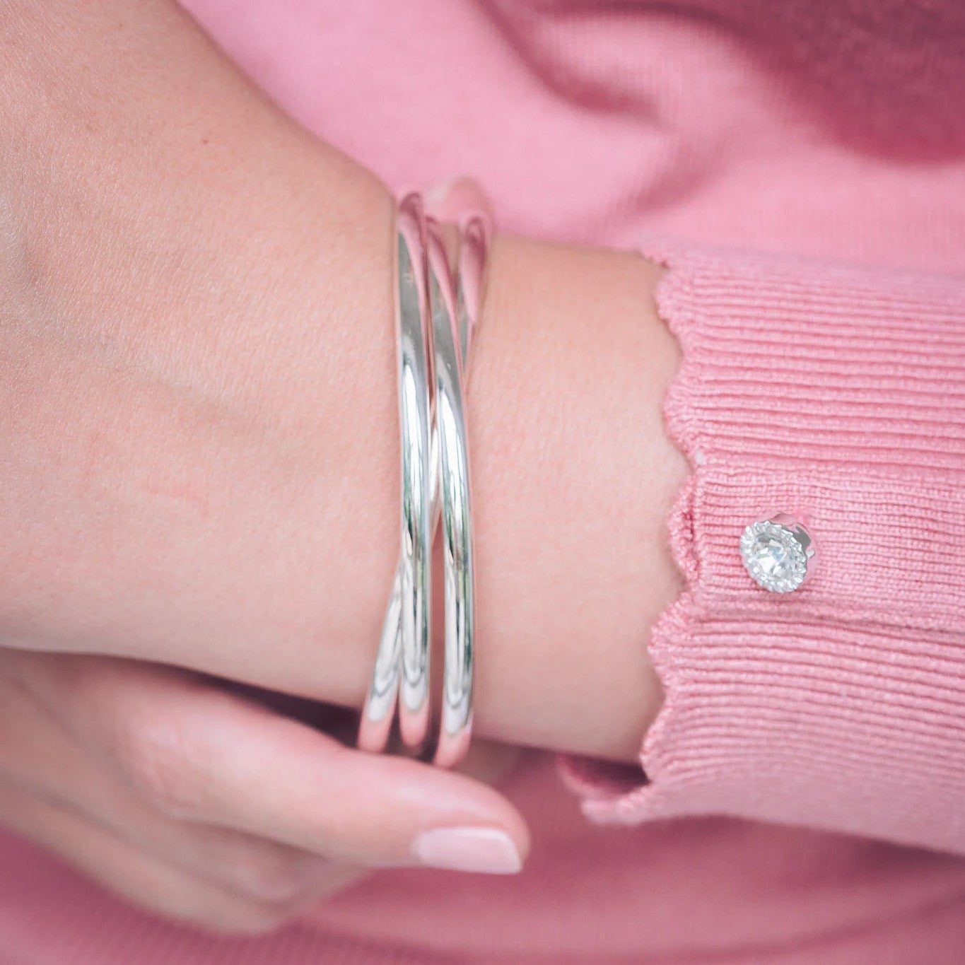 Triple Interlocked Bangle Set