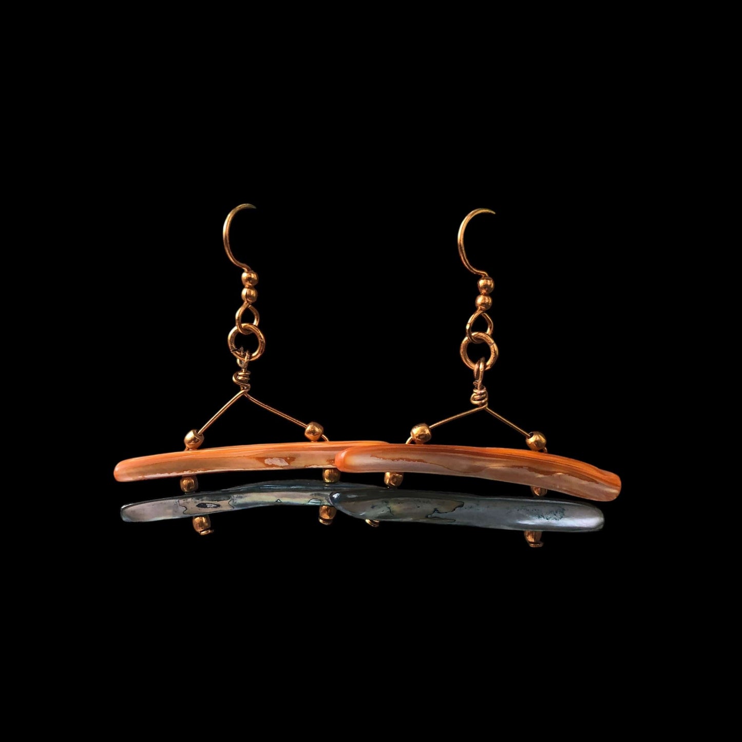 Mother Of Pearl Gold Plated Earrings