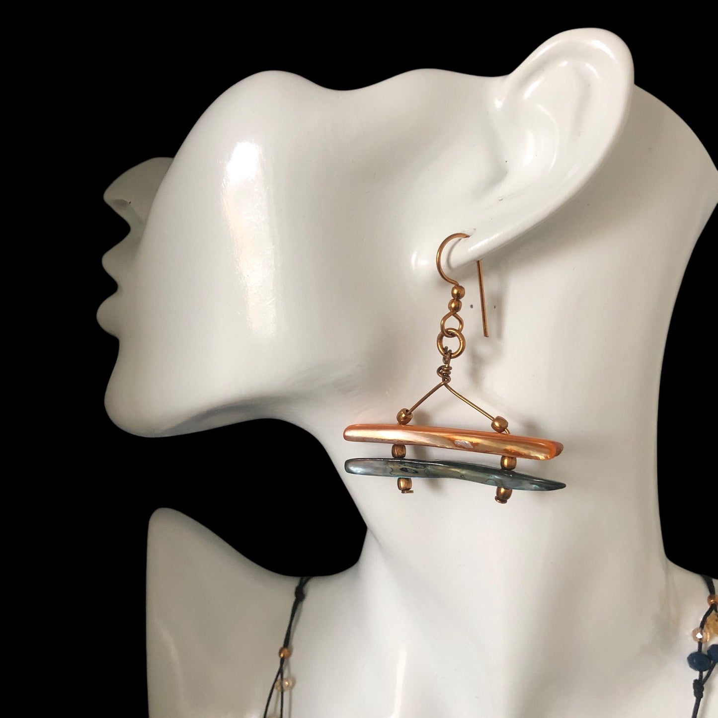 Mother Of Pearl Gold Plated Earrings