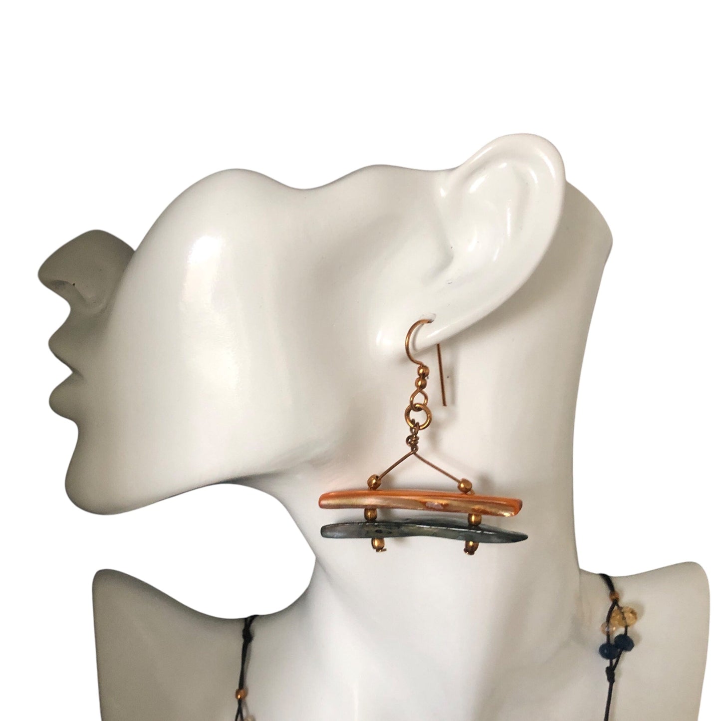 Mother Of Pearl Gold Plated Earrings