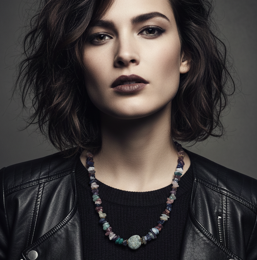 Multi-colour Natural Stones Beaded Necklace