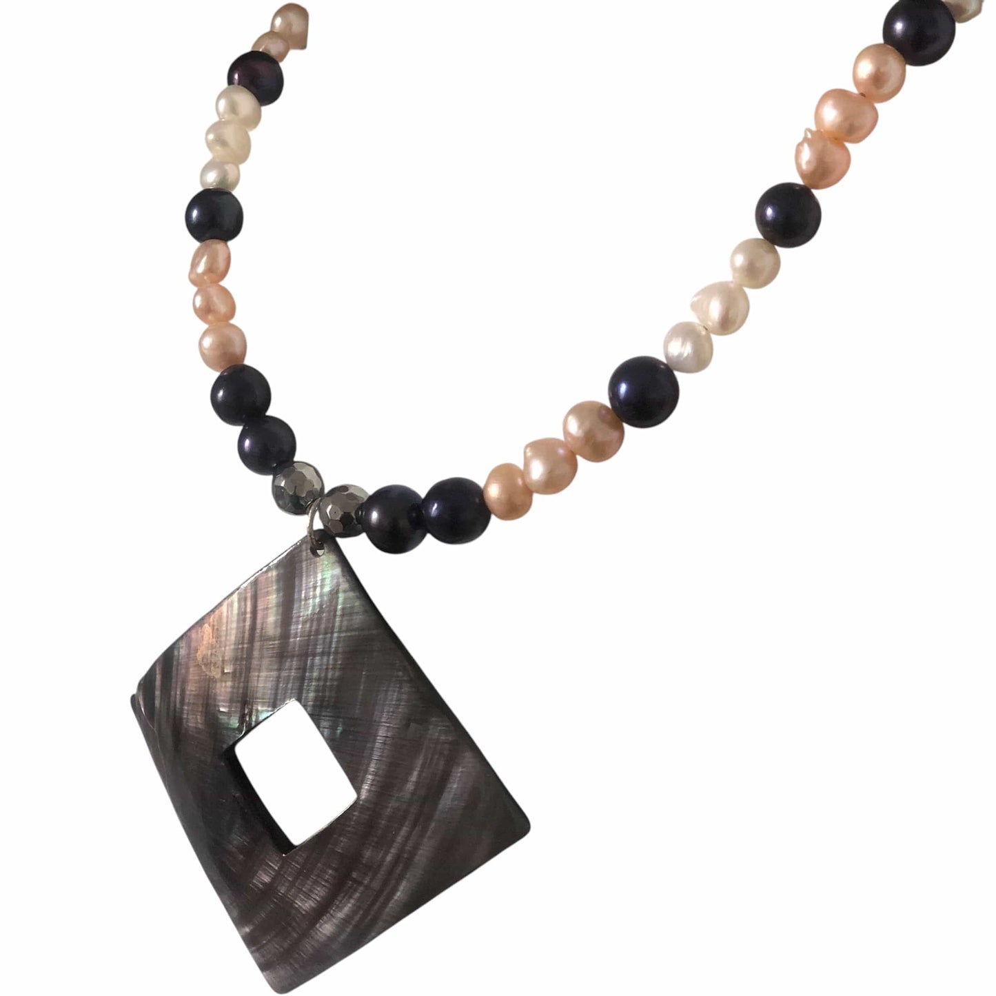 Pearls and Mother Of Pearl Pendant Necklace