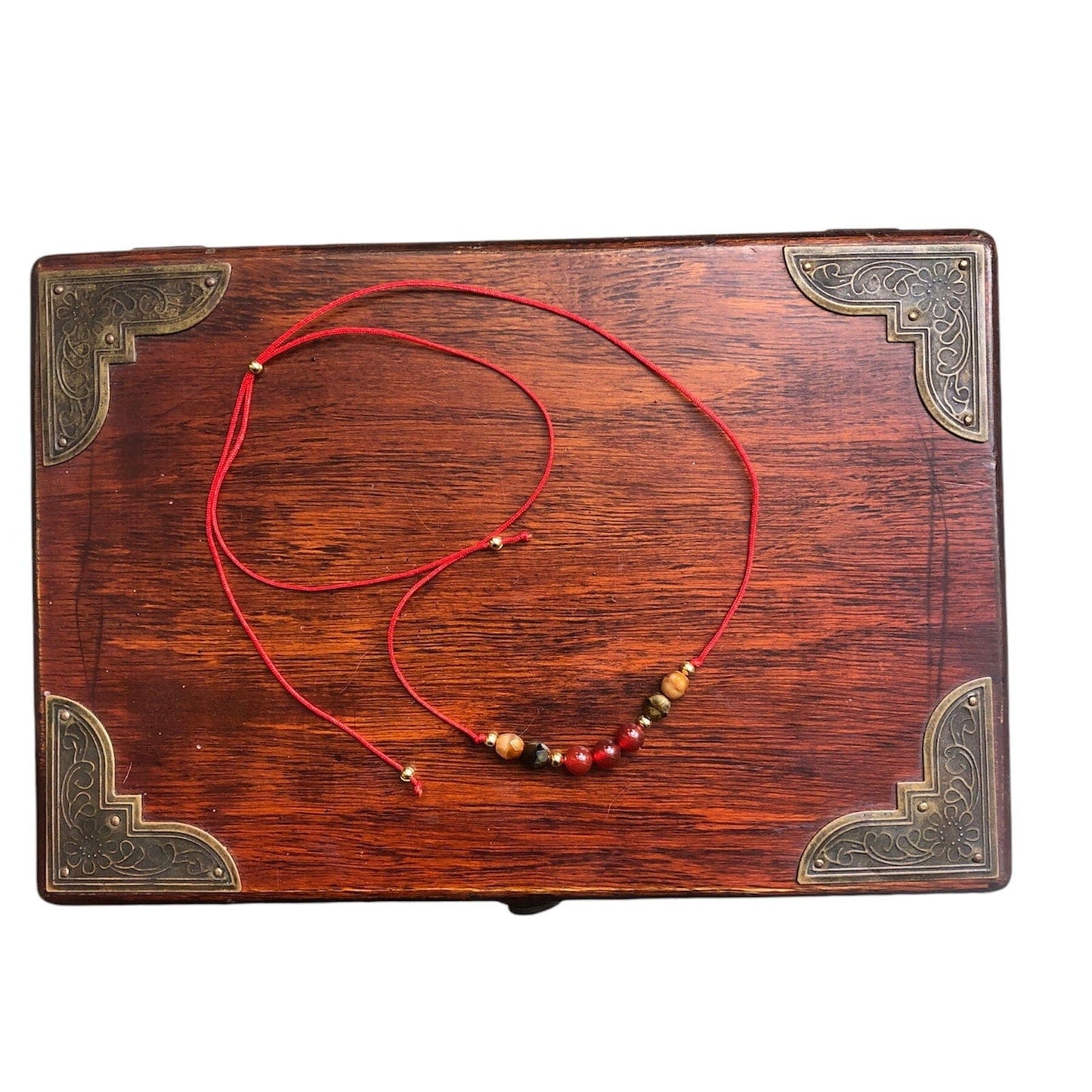Red Thread Choker Necklace with Carnelian & Agate