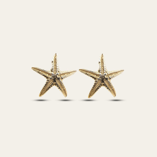Dainty Real Gold Starfish Studs